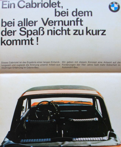 BMW 2002 Baur Cabriolet Modelprogram 1972 Carbrochure (6336)